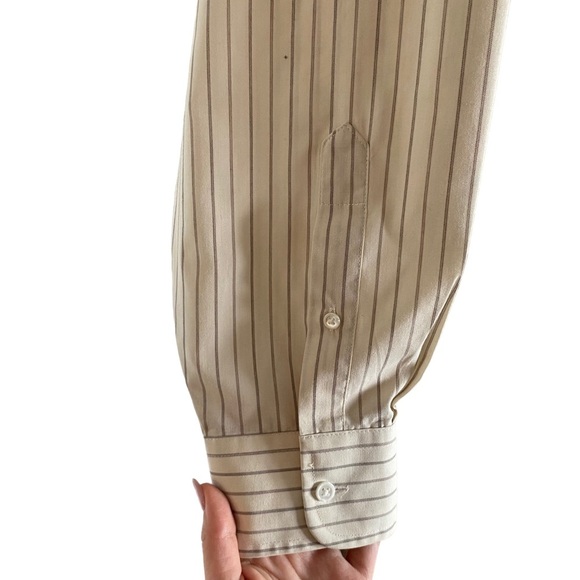 Claybrooke Oxford Stripe Broadcloth Long Sleeve Button Down Wrinkle Free Shirt - Picture 7 of 12